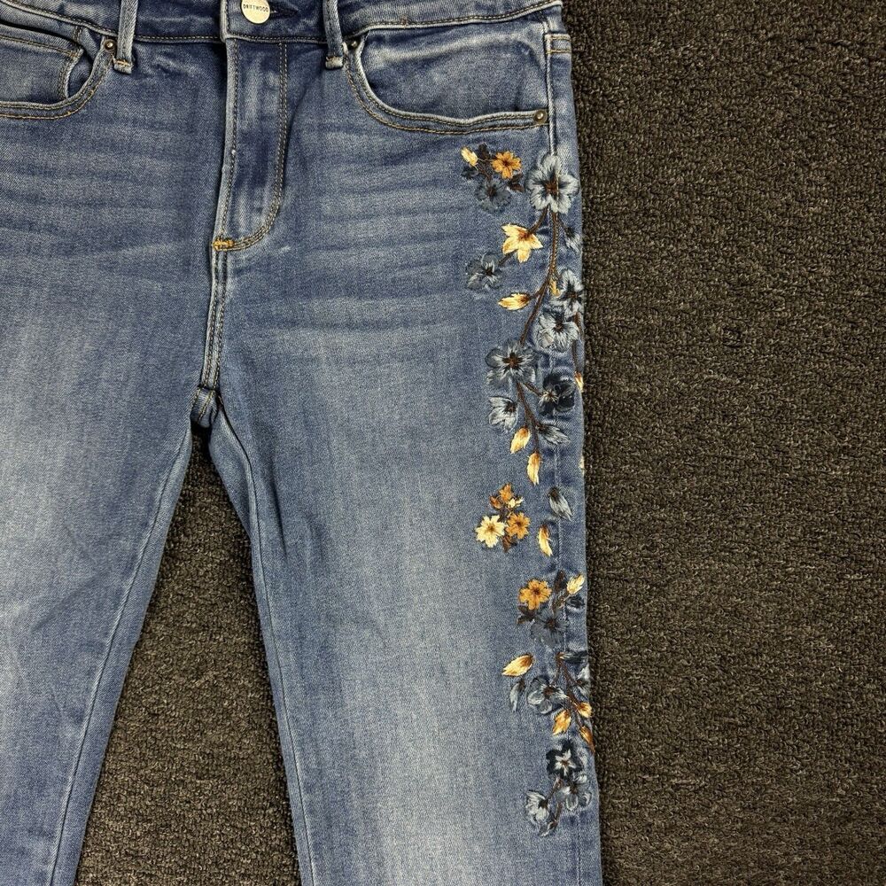 Driftwood Kelly Floral Embroidered Jeans Womens 27 X 33 Blue Bootcut Hippie Boho - Picture 11 of 11